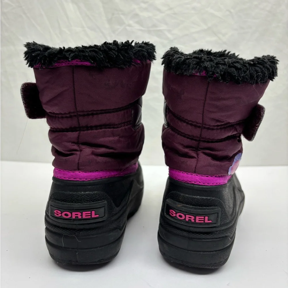 Sorel Kids Snow Boots in Purple, Pink & Black, SZ 11 toddler girl, box 40